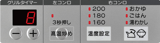 操作パネル左