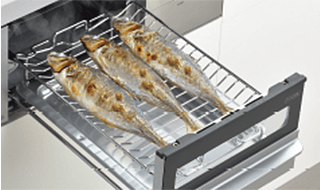 魚を自動で焼き上げるオートグリル機能